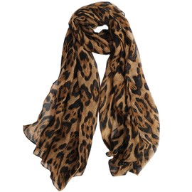 LEBOOBELL Women's Leopard Scarf Lightweight Women's Scarf Elegant Scarves for Spring Summer All Year Round, khaki