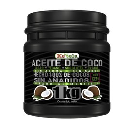 ACEITE DE COCO 1 KILO, KOSHER, VEGANO, KETO, MARCA KE´TELA