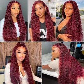 Burgundy Bundles Human Hair 99j Burgundy 3 Bundles 14 16 18 inch CnumGunm Wine Red Deep Wave Bundle 8A Remy Hair Extensions