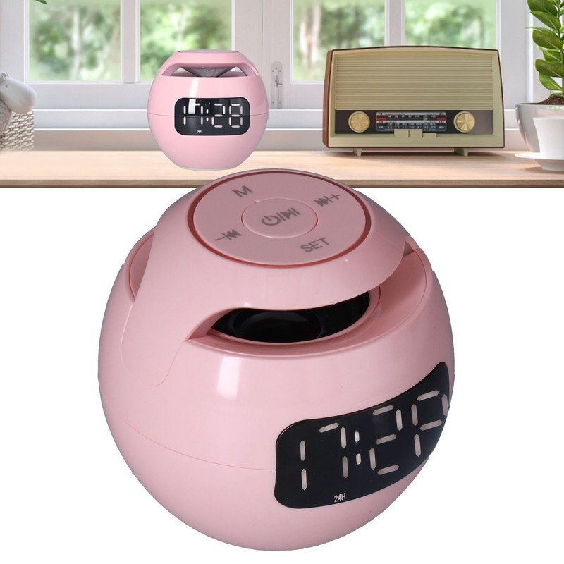 Multifunctional Bluetooth 5.0 Alarm Clock Speaker Rechargeable Ball Shape Portable