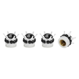 A ABSOPRO Tire Valve Stem Caps 12.8x15.8MM Car Wheel Valve Cap ABS White Black Faux Crystal Crown Style for Car Bike Motorcycle Truck Anti Crash Tyre Valve Stem Cover Valve Dust Cap 4 Pcs