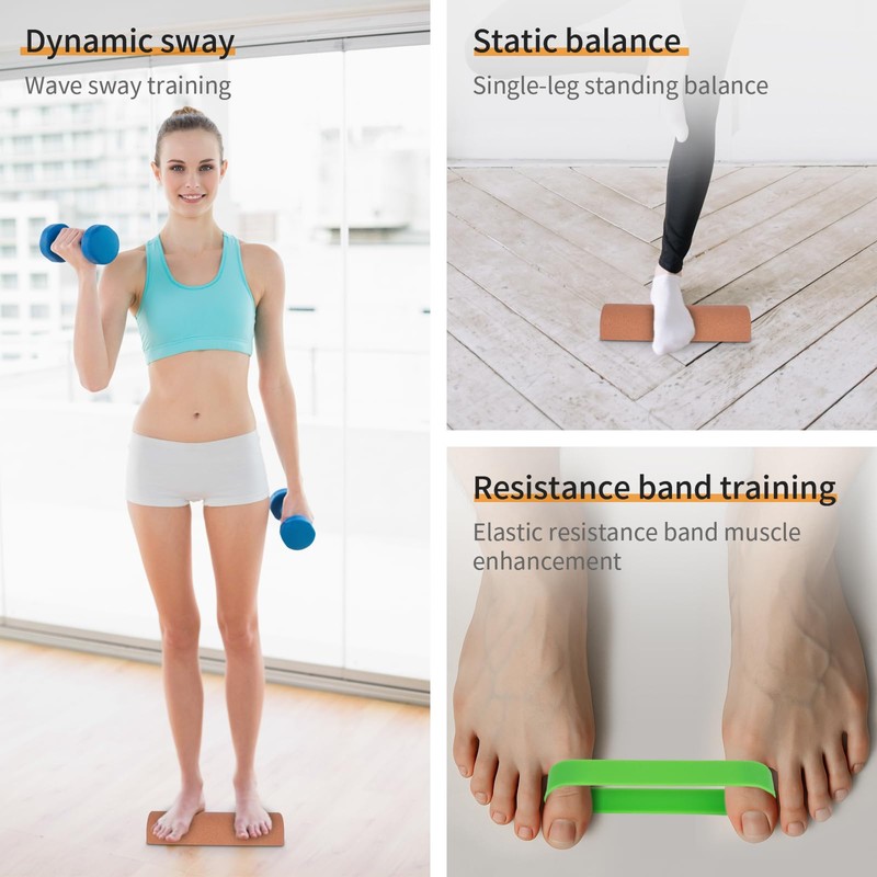Craftspire Cork Balance Board Ankle Stability Trainer, Textured Natural Cork