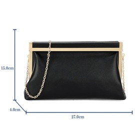 UShopUK Stylish Faux Leather Bridal Prom Wedding Evening Clutch Party Purse Shoulder Hand Bag (White)