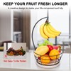 Livabber Countertop Fruit Basket Bowl with Banana Hanger, Modern Standing