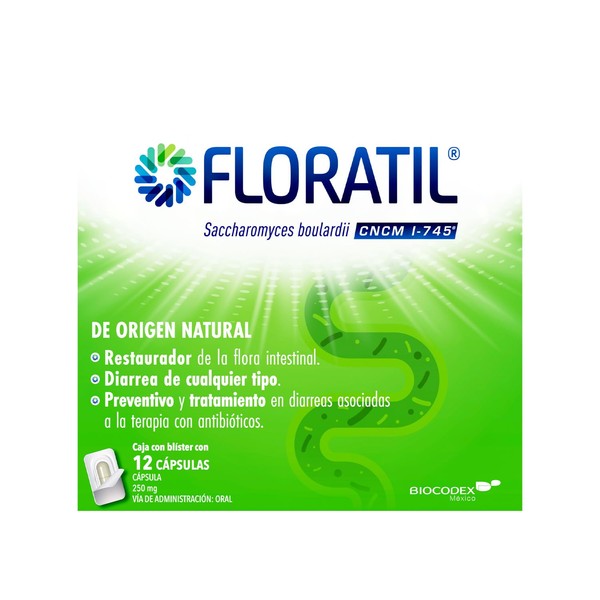 Floratil Microorganismos Antidiarreicos, 12 Cápsulas, 1 gram, 12 unidad, 1