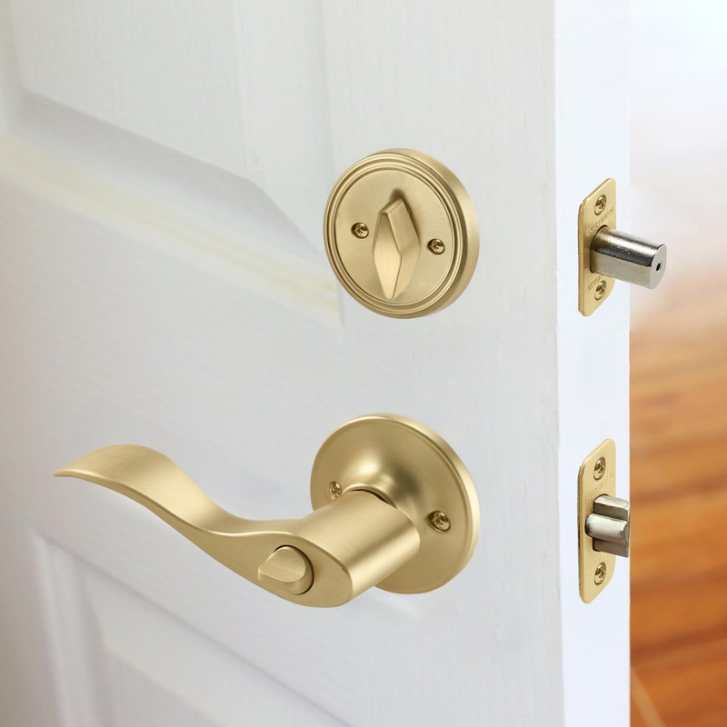 Design House Single Cylinder 2-Way Round Corner Deadbolt with Latch