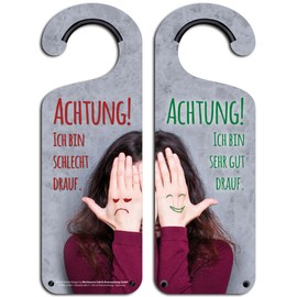KL35 Door Hanger with German Text "Achtung - Bin Schlecht / sehr Gut DRAUF" [German Language] KL35
