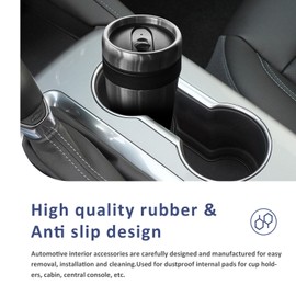 Auovo Cup Holder Inserts Coaster Compatible with Chevy Blazer Accessories 2019 2020 2021 2022 2023 2024 Silicone Cup Mat Pad Car Interior Decoration (3-pcs kit, Black)