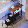 TRIFEBLE End Table Set 2 with Charging Station, Narrow Side