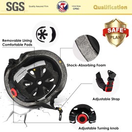 Glerc Warrior Adjustable ABS Material Lightweight Kids Sports Helmet with Handguard & Kneepad for Age 3-9 Year Old Toddler Youth for Cycling Bike Skateboard Scooter Skating, S Size Pink