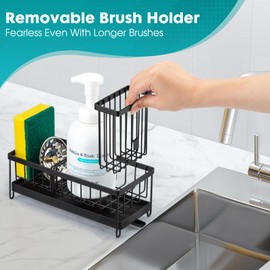 Spülbecken Organizer Küchen,Sink Caddy Kitchen Organizer,Schwammhalter,Spülorganizer,Spülmittel Halterung,Küchenorganisation Spüle,Spülutensilien Aufbewahrung,Waschbecken Abwasch Organizer,Schwarz