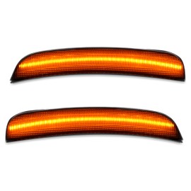 HECASA LED Side Marker Lights Compatible with 2015-2023 Chrysler 300 Replacement for CH2551136 CH2550136 Bumper Signal Parking Lamps 2Pcs Smoke Lens Front Yellow LED