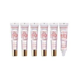 Ruby Kisses Broadway Vita-Lip - Brillo labial transparente (durazno paquete de 6), fórmula ultra hidratante y calmante con aceites vitamínicos, acabad