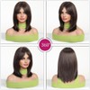 Esmee Short Straight Dark Brown Bob Wigs with Curtain Fringe