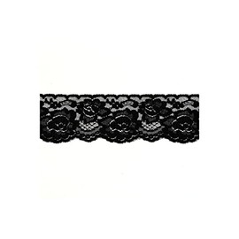 Ichii Shoten Raschel Lace Flower 4.5cm Width 20m Roll Black RL7221-09