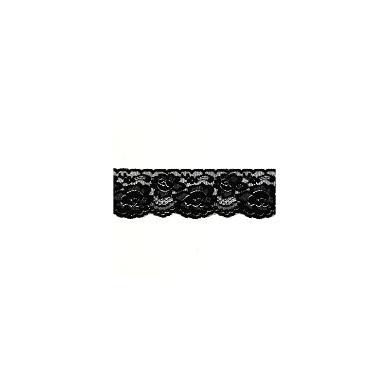 Ichii Shoten Raschel Lace Flower 4.5cm Width 20m Roll Black