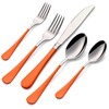 DINYWOW 20-Pieces Orange Silverware Sets for 4,Orange Handle Stainless Steel