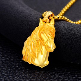 Horse Necklace for Women 925 Sterling Silver Gold Viking Horse Pendant Necklace Horse Jewelry Gift for Women Men