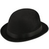 Charlie Chaplin Unisex Black Velour Bowler Hat Fancy Dress Accessory