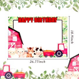 LaVenty Red Farm Party Photo Booth Props Farm Party Photo Booth Frame Props Barnyard Party Supplies Cow Birthday Farm Animals Birthday Party Decoration