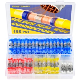 haisstronica 180PCS Solder Seal Wire Connectors-Waterproof Solder Wire Connectors kit-Heat Shrink Butt Connectors for Marine,Watercraft,Electrical,Electronics,Aircraft,Boat,Truck,Stereo,Joint