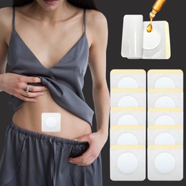 30Pcs Castor Oil Pack Wrap, Castor Oil Patches for Belly Button, Highly Absorbent Self-Adhesive Organic Cotton, No Wash, Easy to Use(Oil Not Included)