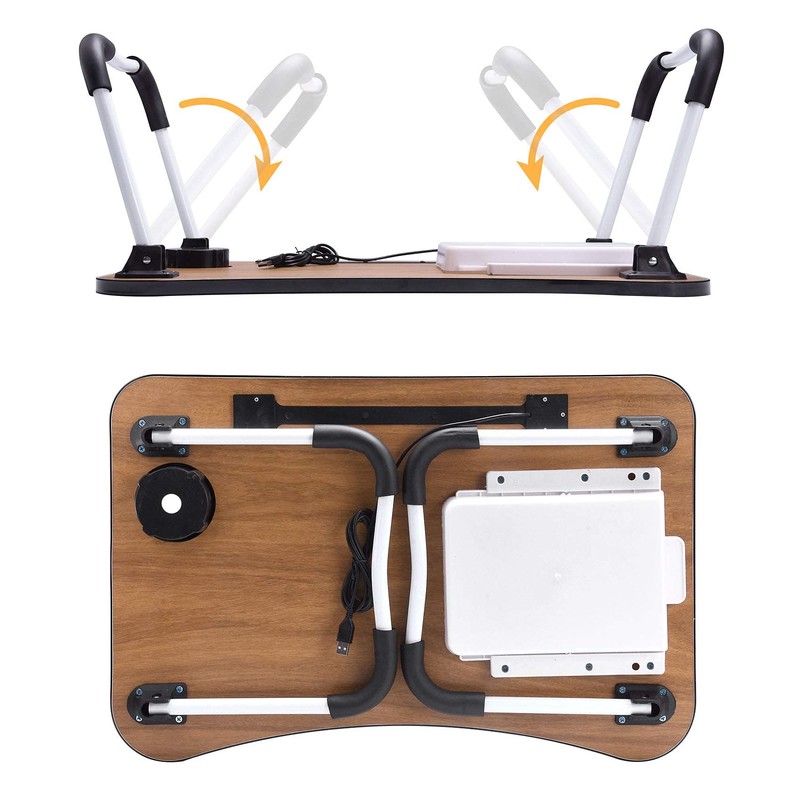 Slendor Lap Desk with Tablet Slot, Foldable Laptop Table with
