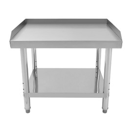CUBELLIN 2-Tier Stainless Steel Prep Table, 30x24x26in, Silver, Modern, Rectangular, Commercial Kitchen Work Table
