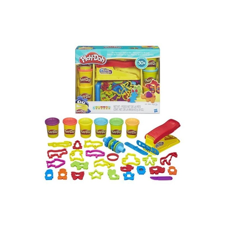 Play-doh Fun Factory Deluxe Set, 31 Tools & 6 Cans,
