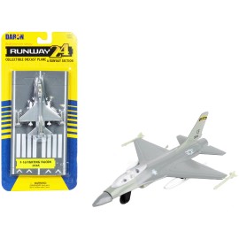 DCD General Dynamics F-16 Fighting Falcon Gray Diecast Model of United States Air Force Fighter Aircraft for Kids