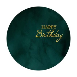 Aoihrraan 200 cm Diameter Happy Birthday Round Photography Background Dark Green Abstract Solid Colour Background Children Birthday Party Decoration Accessories Baby Adult Photo Props