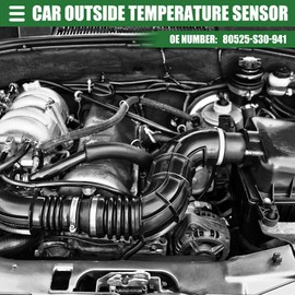 Motoforti Ambient Air Temperature Sensor, Outside Temperature Sensor, for Honda Accord 2008-2012, Plastic, No.80525-S30-941, Black