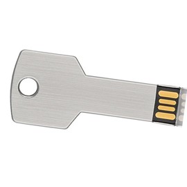 Snblzhef Metal USB Flash Drive, Key Shaped, 32GB Silver - High Real Capacity Storage Device