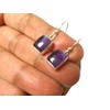 Art Gecko Amethyst 925 Sterling Silver Rectangular Purple Gemstone Drop