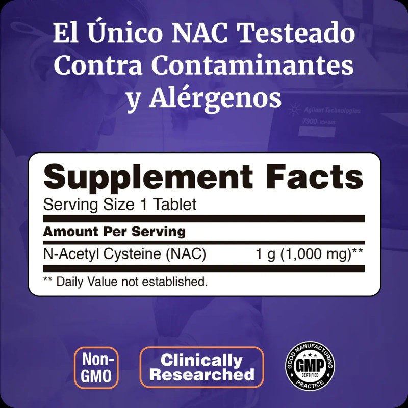 Nac 1000mg Antioxidante Anti Radical Libre Tabletas