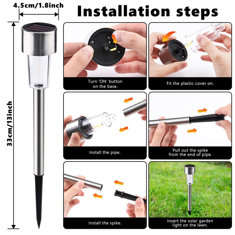 Joomer 12 Pack Solar Lights Outdoor Waterproof, Solar Pathway Lights