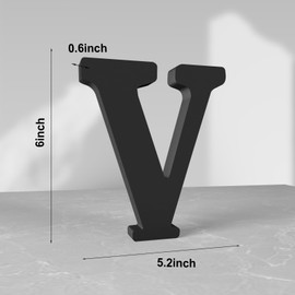 Aruatu 6 Inch Black Wood Letters Unfinished Wood Slices for Wall Decor & Home Party Projects