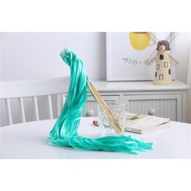 REINDEAR 30 Pcs Wedding Party Single Color Ribbons Wand Sticks Streamers (Turquoise)