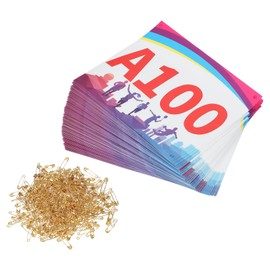 PATIKIL Tearproof Running Bib Numbers 7x6 Inch, 51-100 Shadow Waterproof Race Competitor Numbers with Safety Pin for Marathon Sports Game Competition Runner