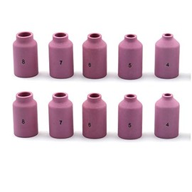 WeldingCity 10-pk Assorted Gas Lens Ceramic Cup 54N14-54N15-54N16-54N17-54N18 (#4-#5-#6-#7-#8) for TIG Welding Torch 17, 18 and 26