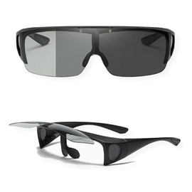 REONAS Polarized Over Sunglasses, Flip Up Lens, UV Protection, Driving, Fishing, Golf, Outdoor Activities, Polarized + discoloration