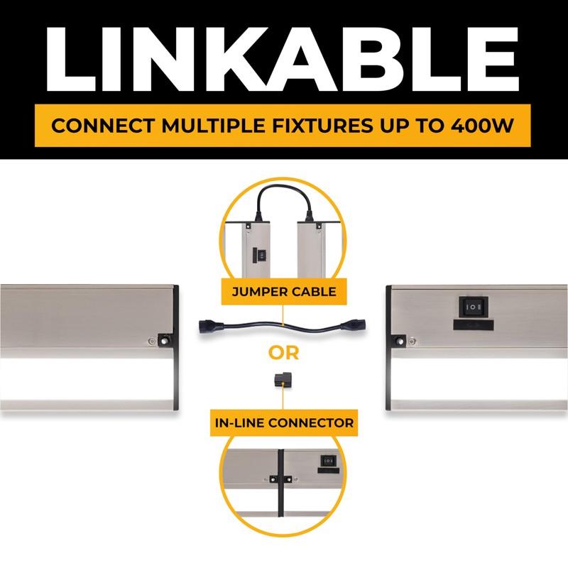 LED Under Cabinet Lighting Hardwired - 3CCT 9 Inch Satin