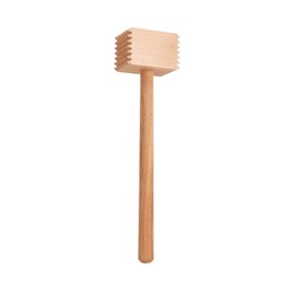 HIC Kitchen Wooden Meat Tenderizer Mallet Marinating Prep Tool, Double Sided, FSC-Certified Beechwood, For Flattening Cutlets And Tenderizing Meat