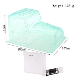 Unpainted Body Shell Cover 1/10 Remote Control Truck Cab PC Clear Body Replacement for 313 Wheelbase 90046 90047 Remote Control Modification Crawler Accessory Spare Parts Upgrade