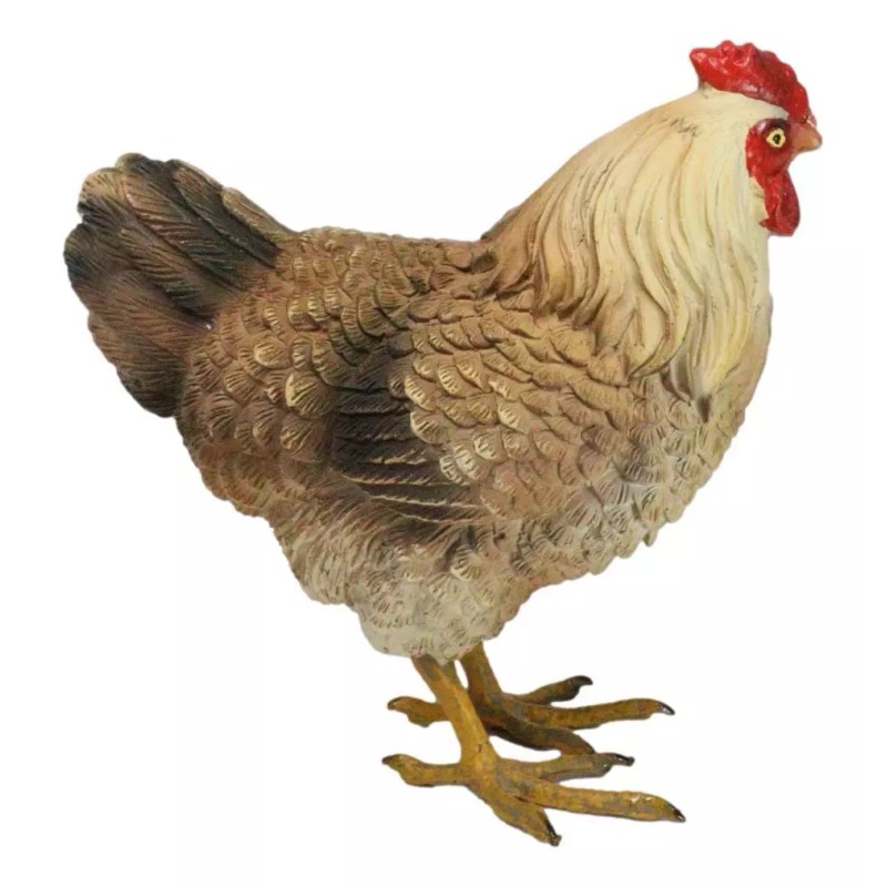 Rustic Western Country Farm Light Brown Chicken Hen Figurine 4.5"