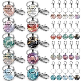Huquary 50 Pcs Thank You Key Chains Bulk May You Proud of the Work Marble Inspirational Keychain for Team Employee Appreciation Gifts Staff School Counselor Gifts Nurse Teacher Volunteer