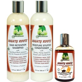 Fountain Mighty Roots Jamaican Pimento and Black Castor Oil with Shampoo and Conditioner Receding Hairline Combo