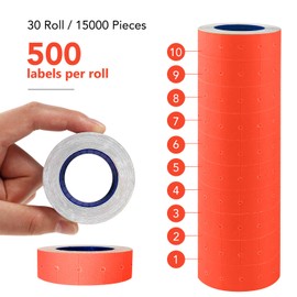 30 Rolls 15000 Price Gun Labels for Mx-5500 White Price Marker Stickers, Super Sticky Label Paper Tag Labels (White)