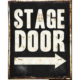 Tin Sign Vintage Retro Man Cave Bar Pub Shed Novelty Gift Aluminium Metal Tin Wall Décor Sign - West End Musical Stage Door Rustic theatre Performer, Multicolor