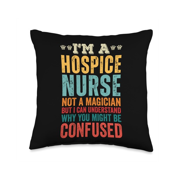 Okara Nursing Tees. Retro Magician Funny Hospice Nursing Throw Pillow,